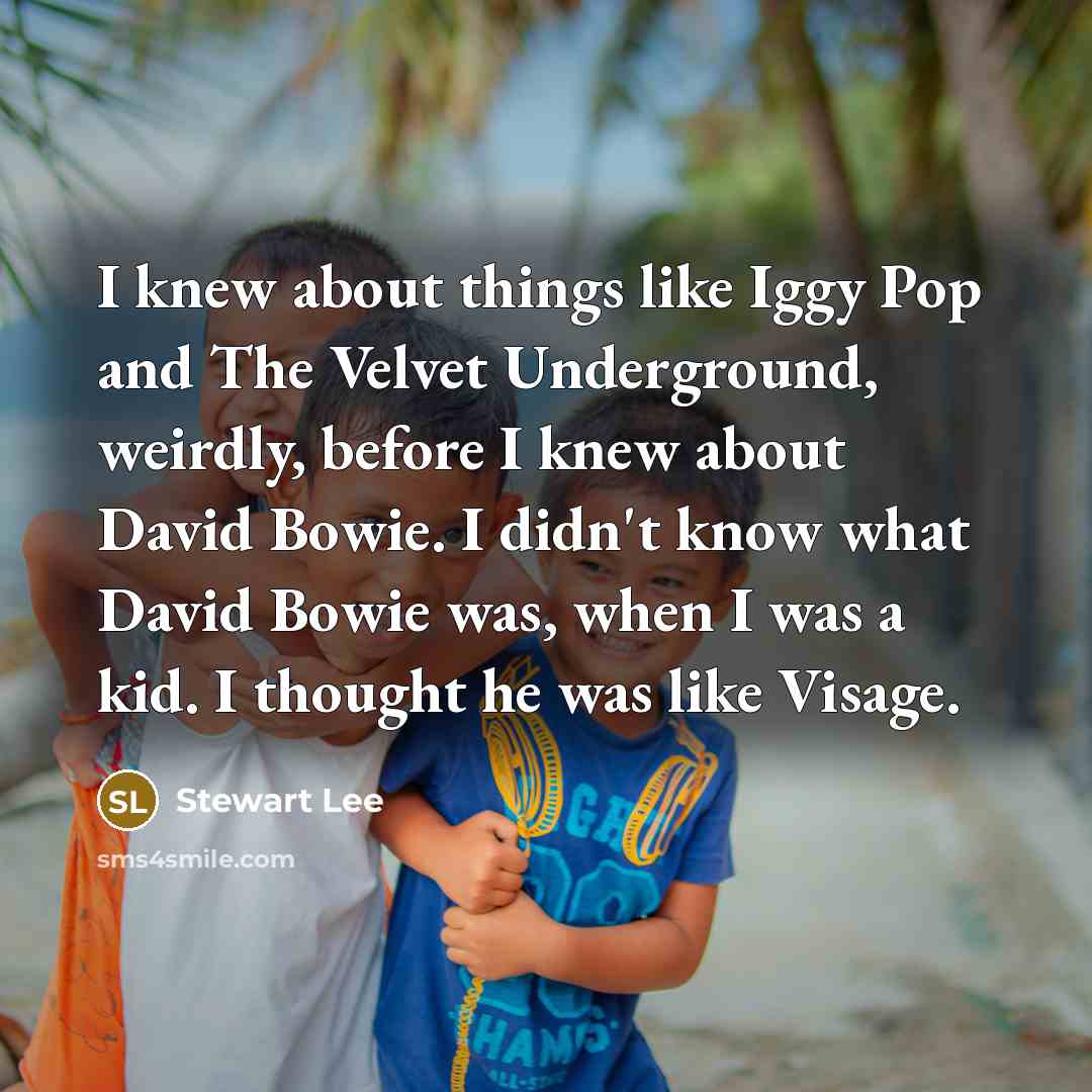 “I knew about things like Iggy Pop and The Velvet…” quote by Stewart Lee