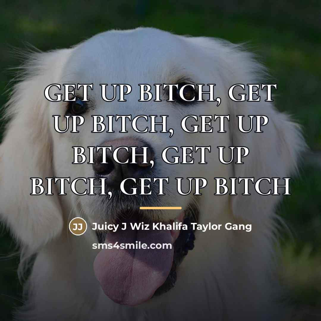 “GET UP BITCH, GET UP BITCH, GET UP BITCH, GET…” quote by Juicy J Wiz Khalifa Taylor Gang