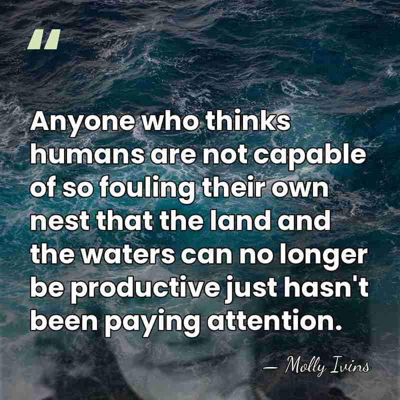 Anyone who thinks humans are not capable of so fouling their own&hellip; - Molly Ivins