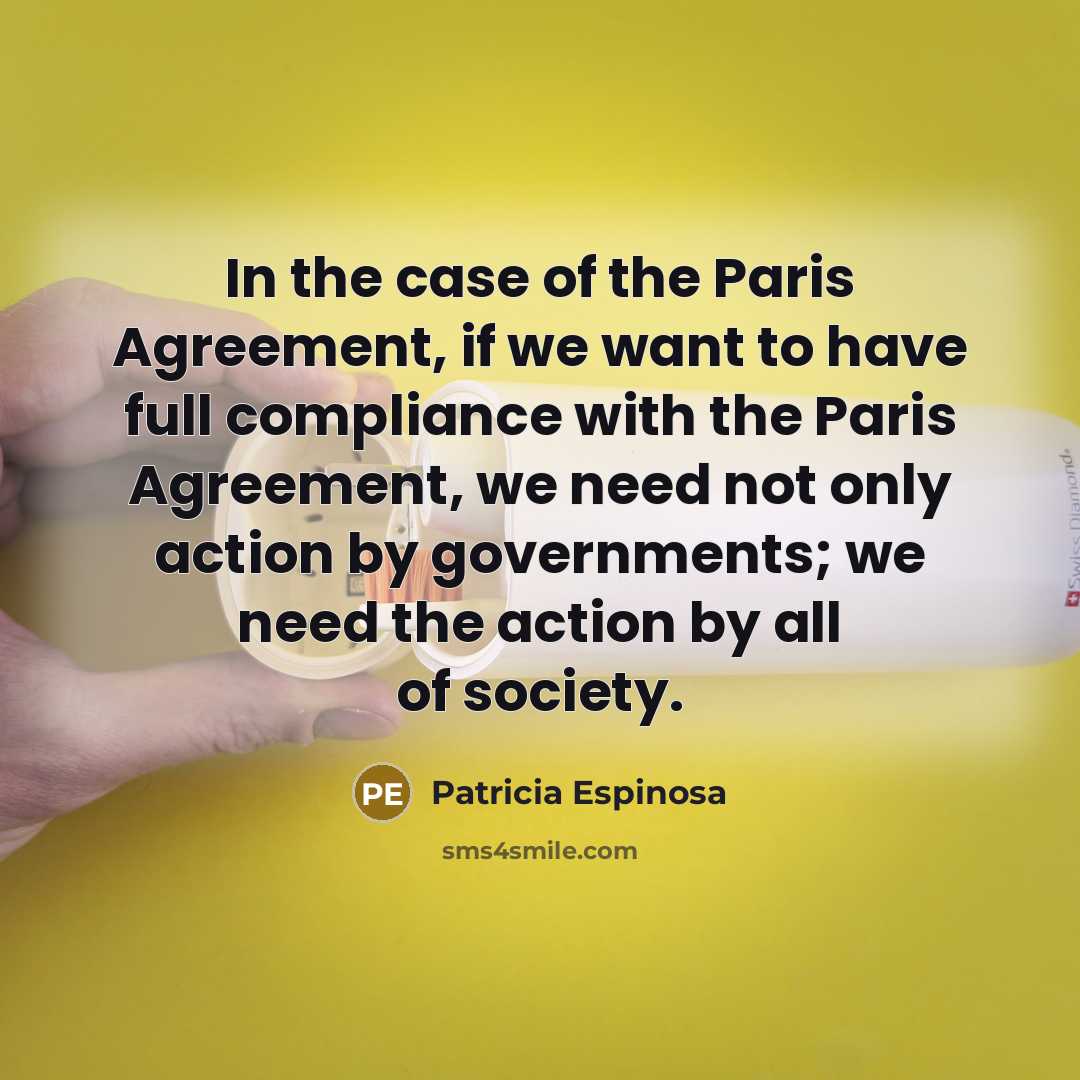 “In the case of the Paris Agreement, if we want…” quote by Patricia Espinosa