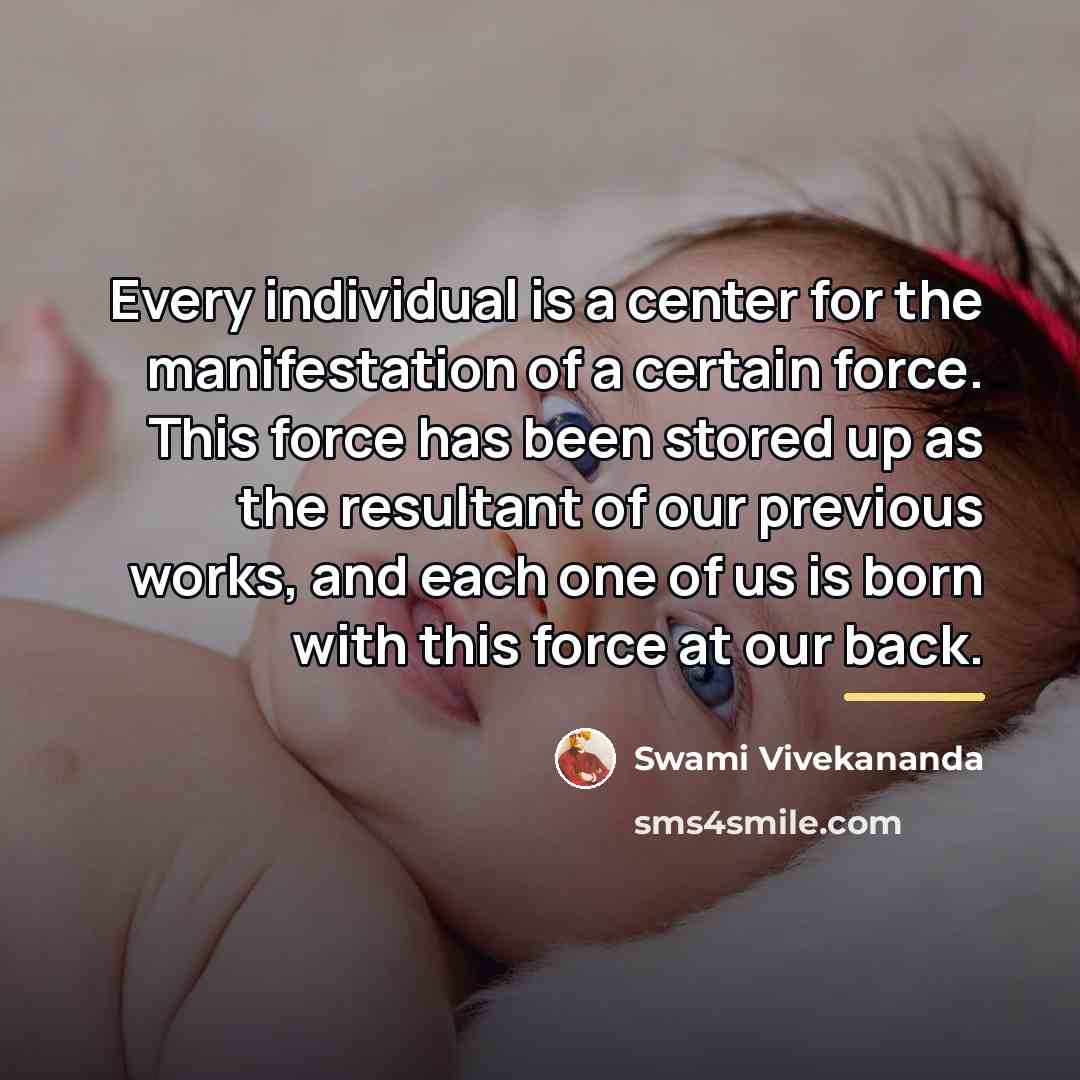 “Every individual is a center for the manifestation of a…” quote by Swami Vivekananda