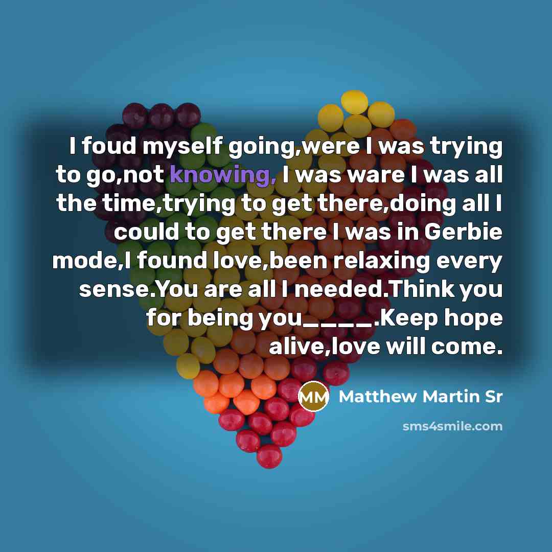 “I foud myself going,were I was trying to go,not knowing,…” quote by Matthew Martin Sr