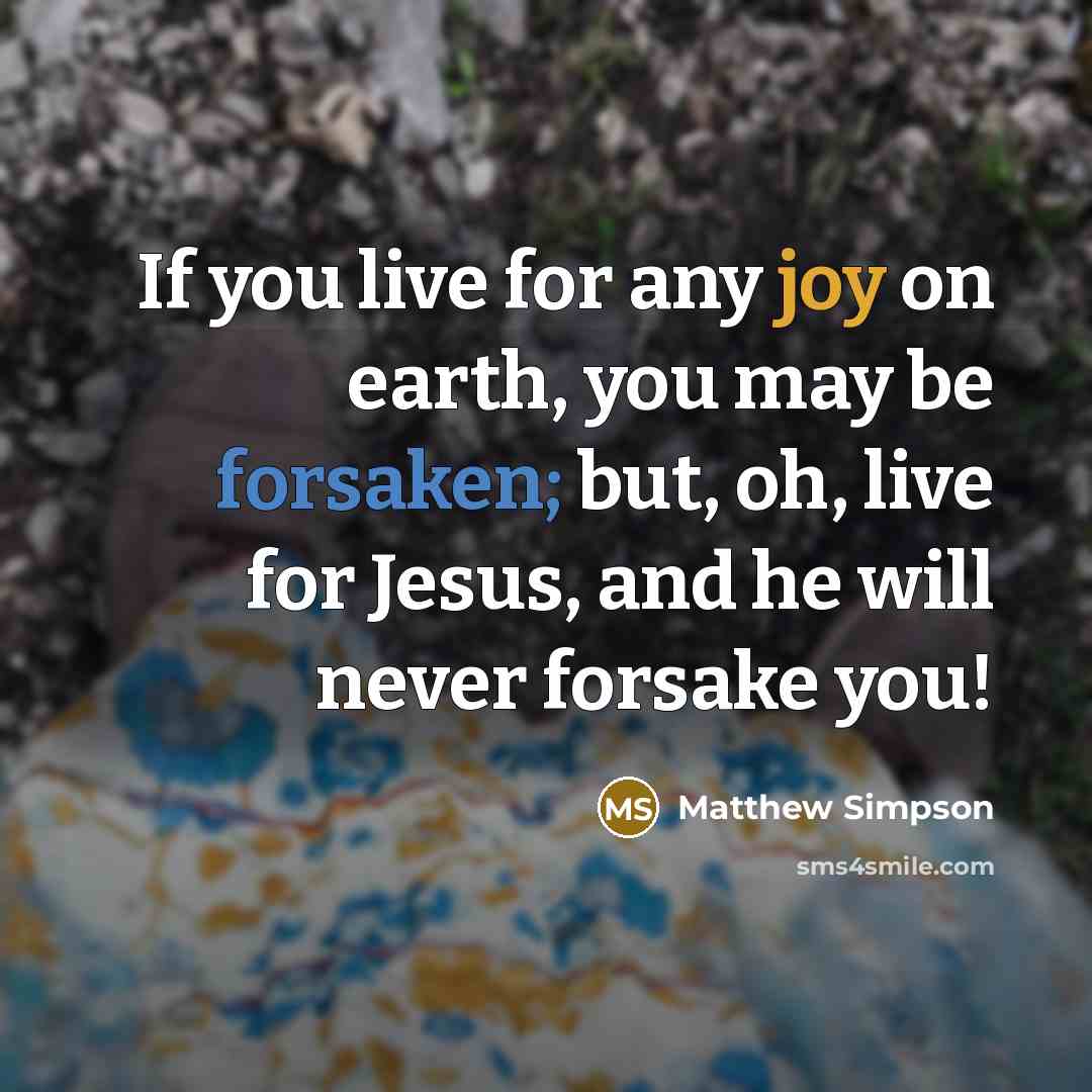 “If you live for any joy on earth, you may…” quote by Matthew Simpson
