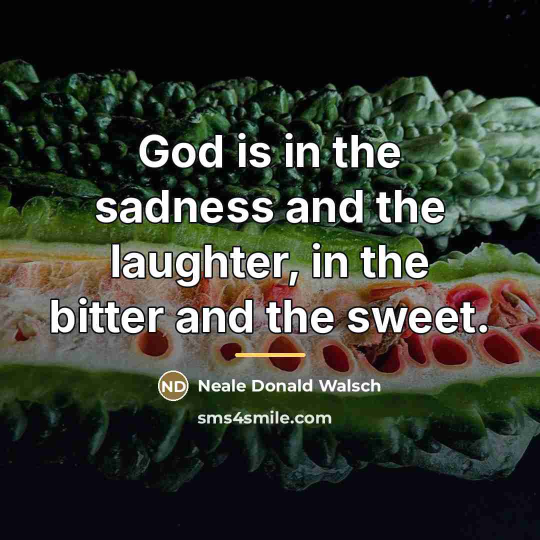 “God is in the sadness and the laughter, in the…” quote by Neale Donald Walsch