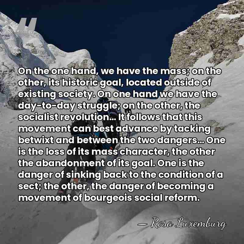 On the one hand, we have the mass; on the other, its&hellip; - Rosa Luxemburg