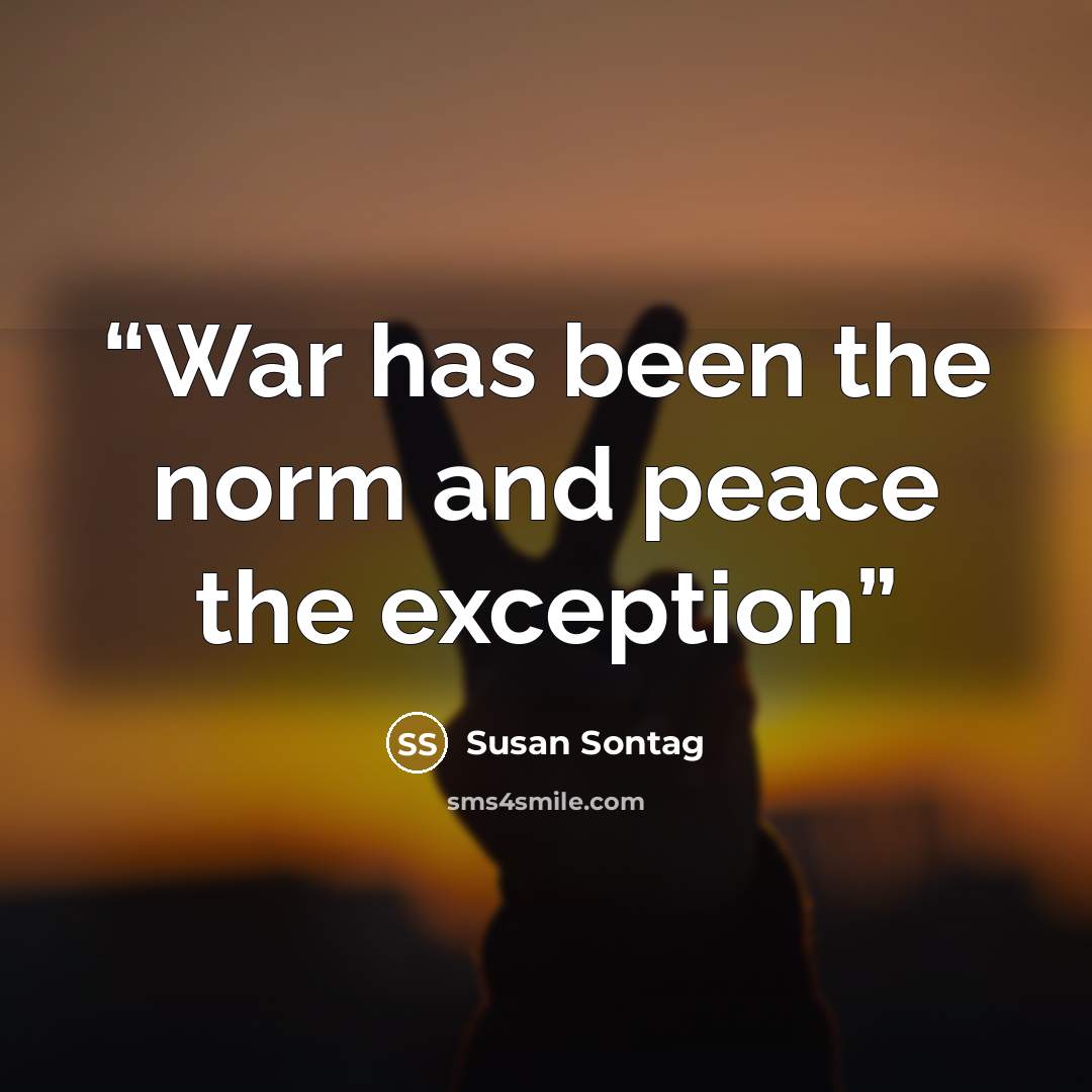 “War has been the norm and peace the exception” quote by Susan Sontag