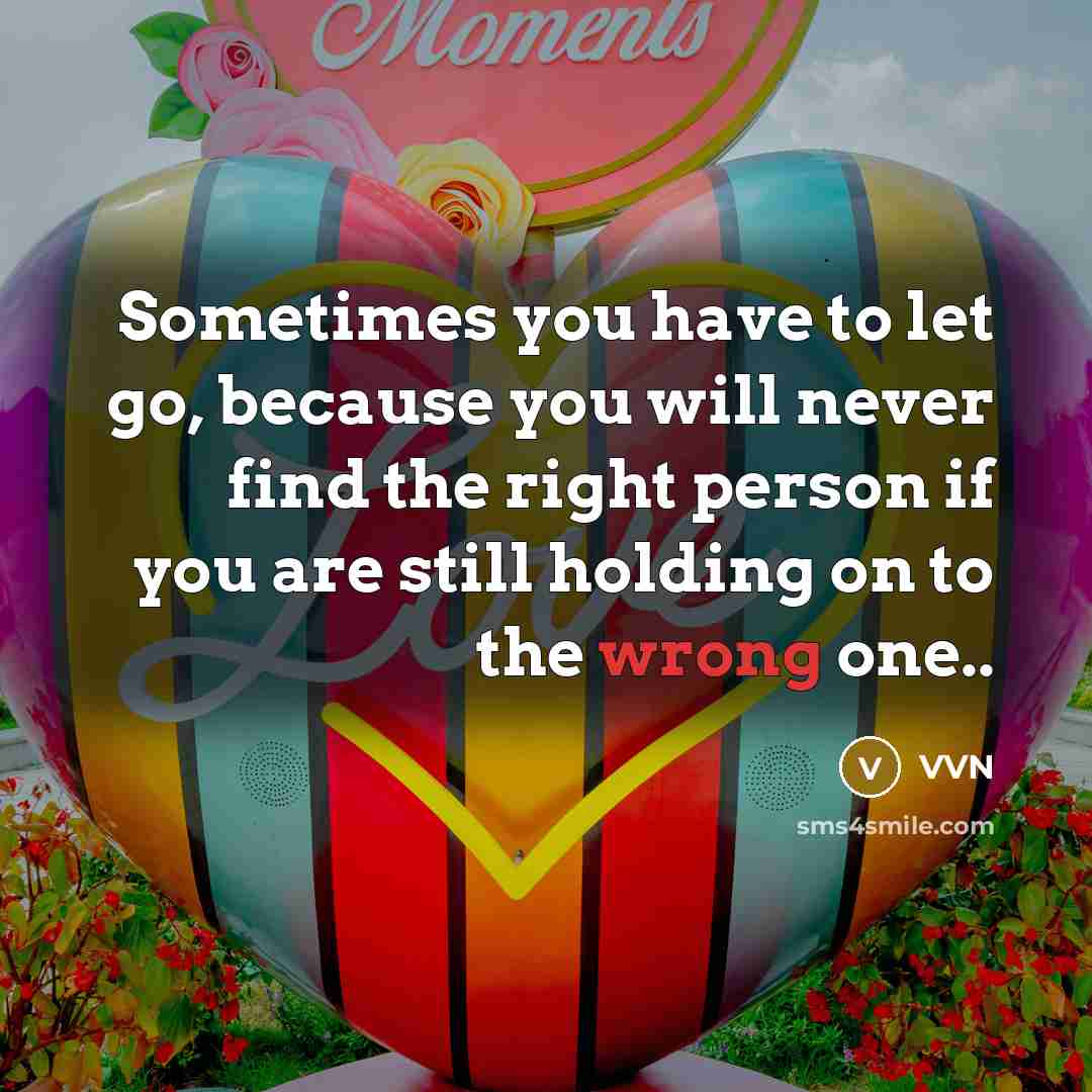“Sometimes you have to let go, because you will never…” quote by VVN