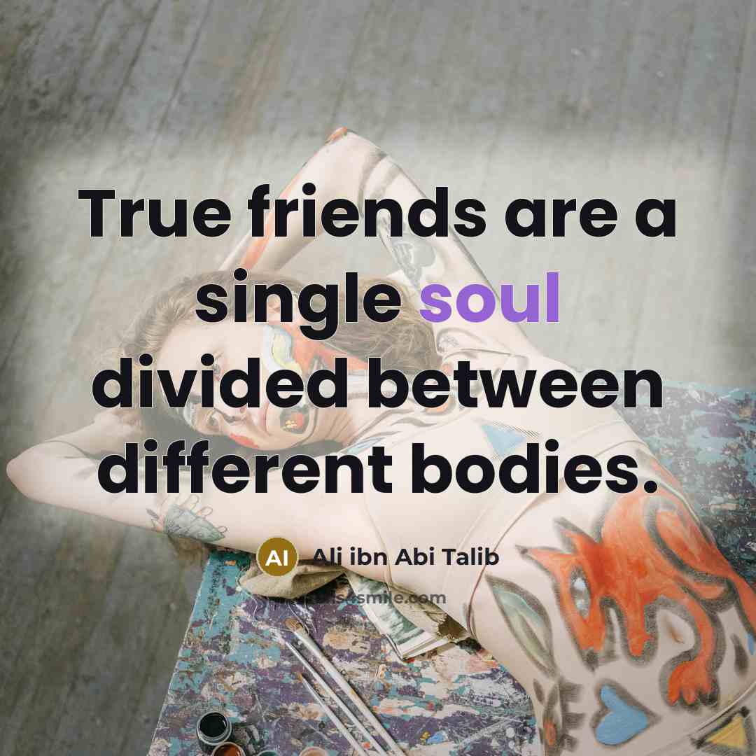 “True friends are a single soul divided between different bodies.…” quote by Ali ibn Abi Talib