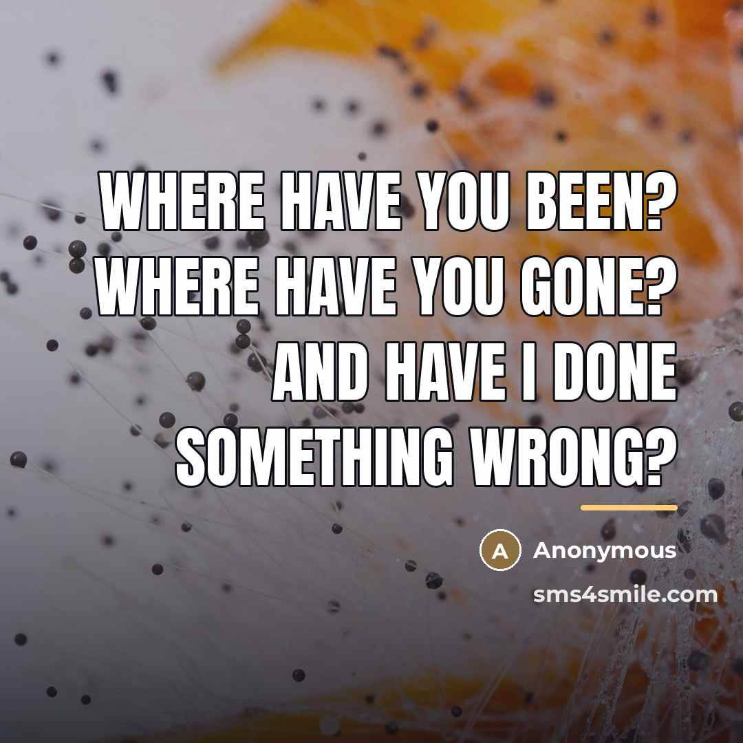“Where have you been? Where have you gone? And have…” quote by Anonymous