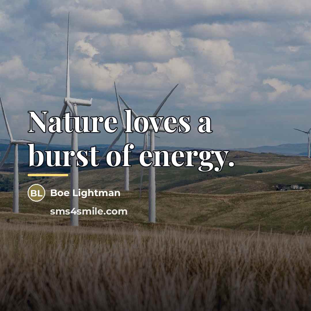 “Nature loves a burst of energy.…” quote by Boe Lightman