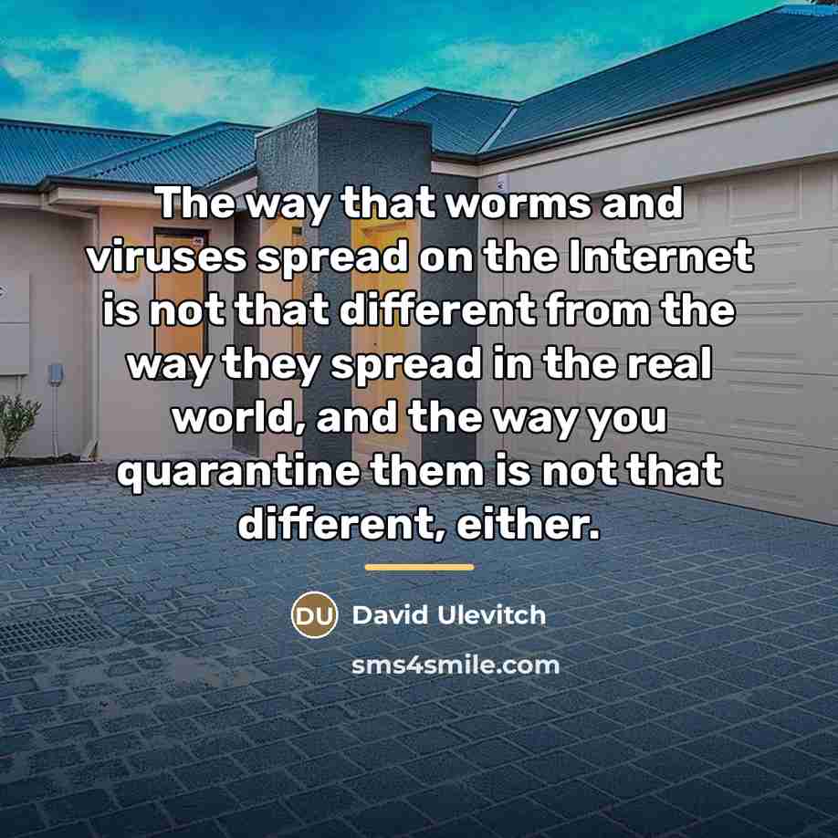 “The way that worms and viruses spread on the Internet…” quote by David Ulevitch