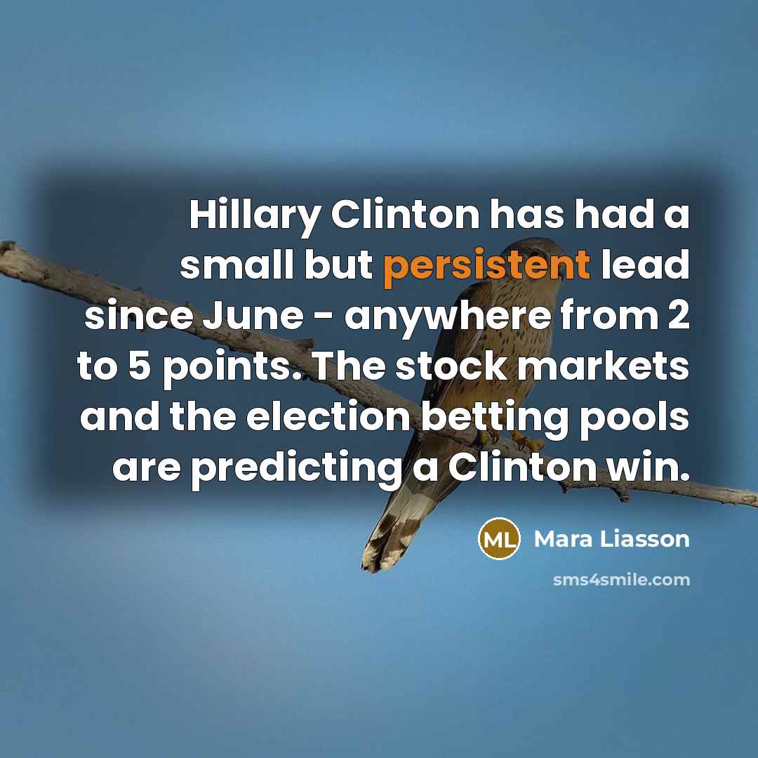 “Hillary Clinton has had a small but persistent lead since…” quote by Mara Liasson