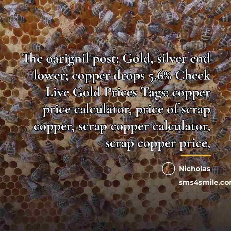 “The oarignil post: Gold, silver end lower; copper drops 5.6%…” quote by Anonymous