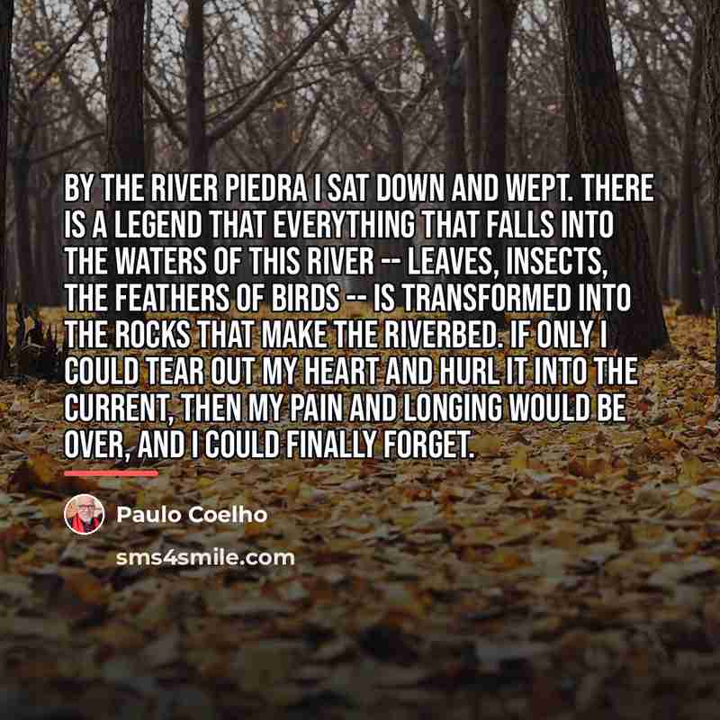 “By the River Piedra I sat down and wept. There…” quote by Paulo Coelho