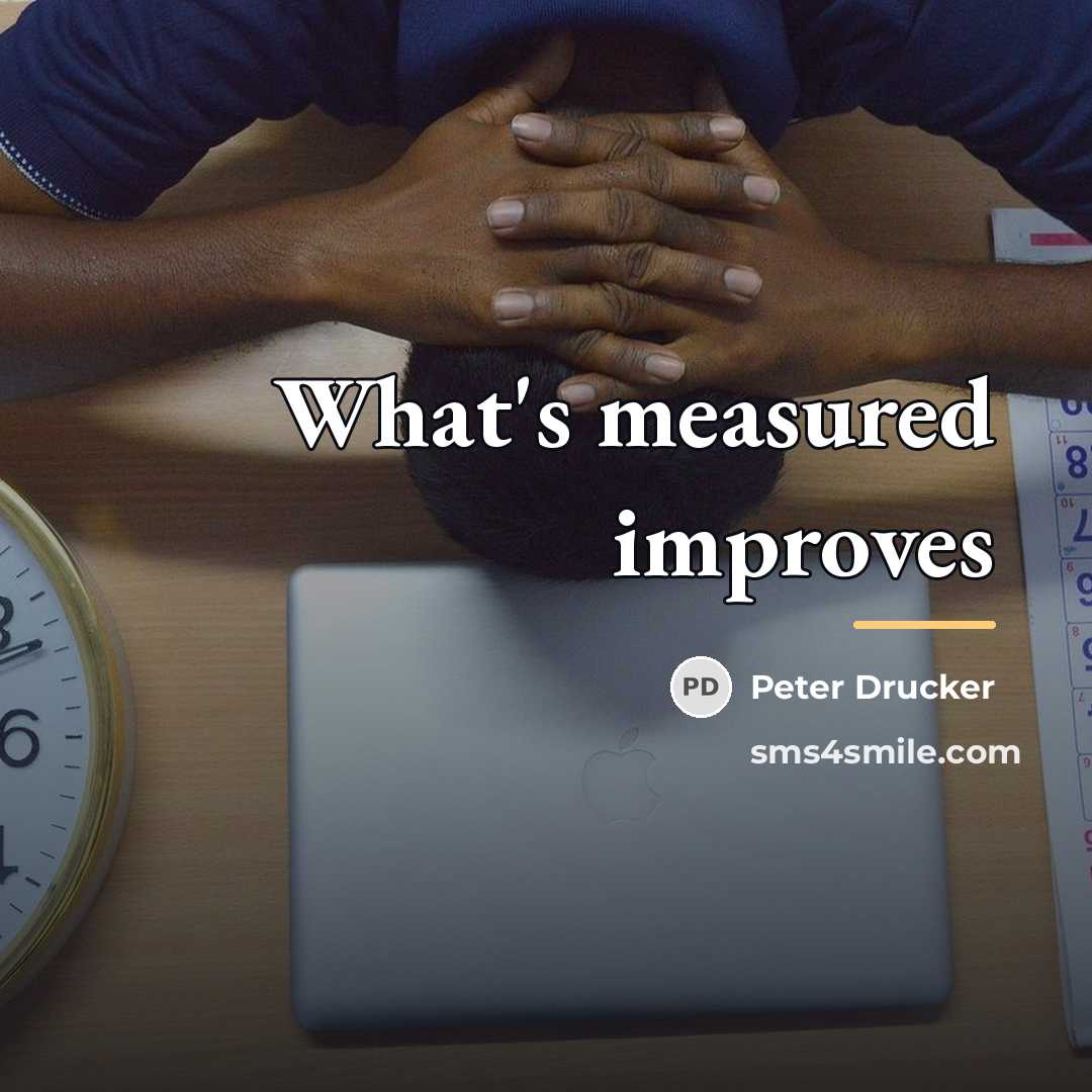 “What's measured improves…” quote by Peter Drucker