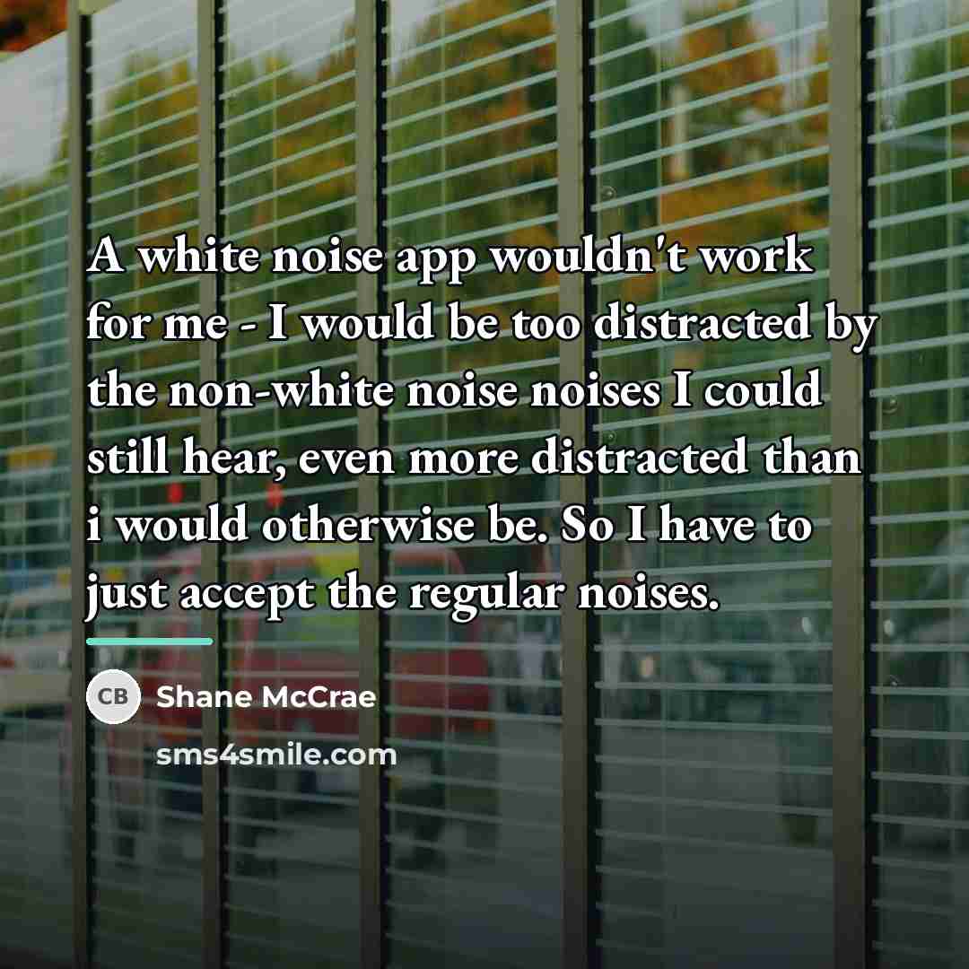 “A white noise app wouldn't work for me - I…” quote by Shane McCrae