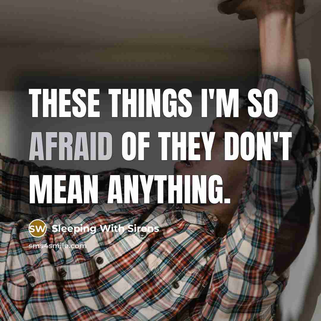 “These things I'm so afraid of they don't mean anything.…” quote by Sleeping With Sirens