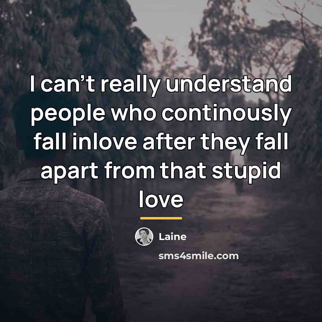 “I can't really understand people who continously fall inlove after…” quote by Laine