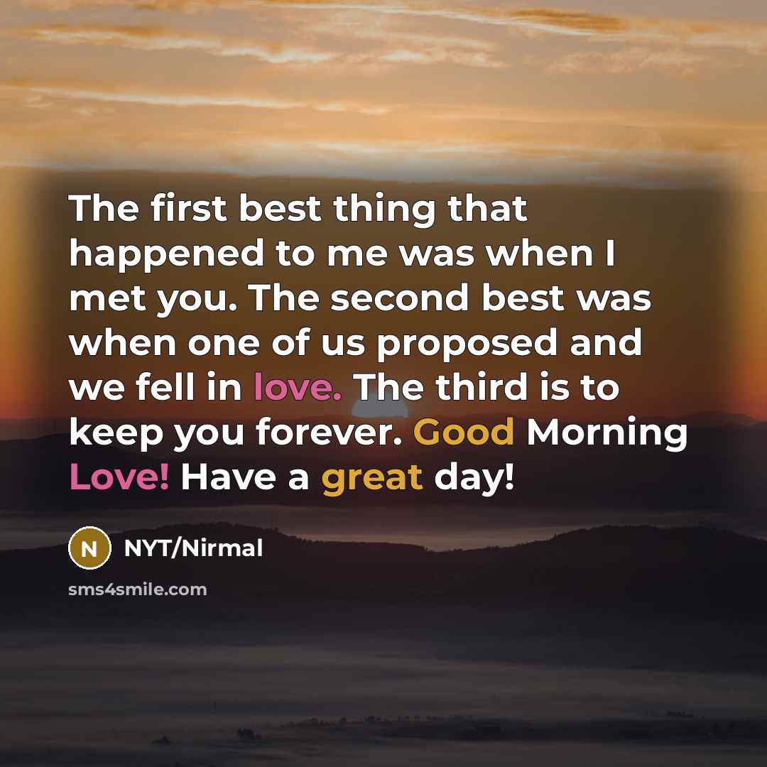 “The first best thing that happened to me was when…” quote by NYT/Nirmal