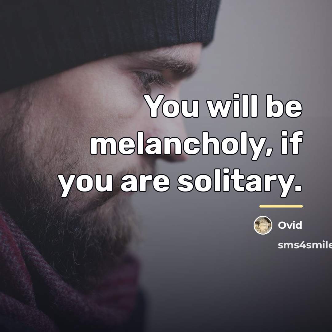 “You will be melancholy, if you are solitary.…” quote by Ovid