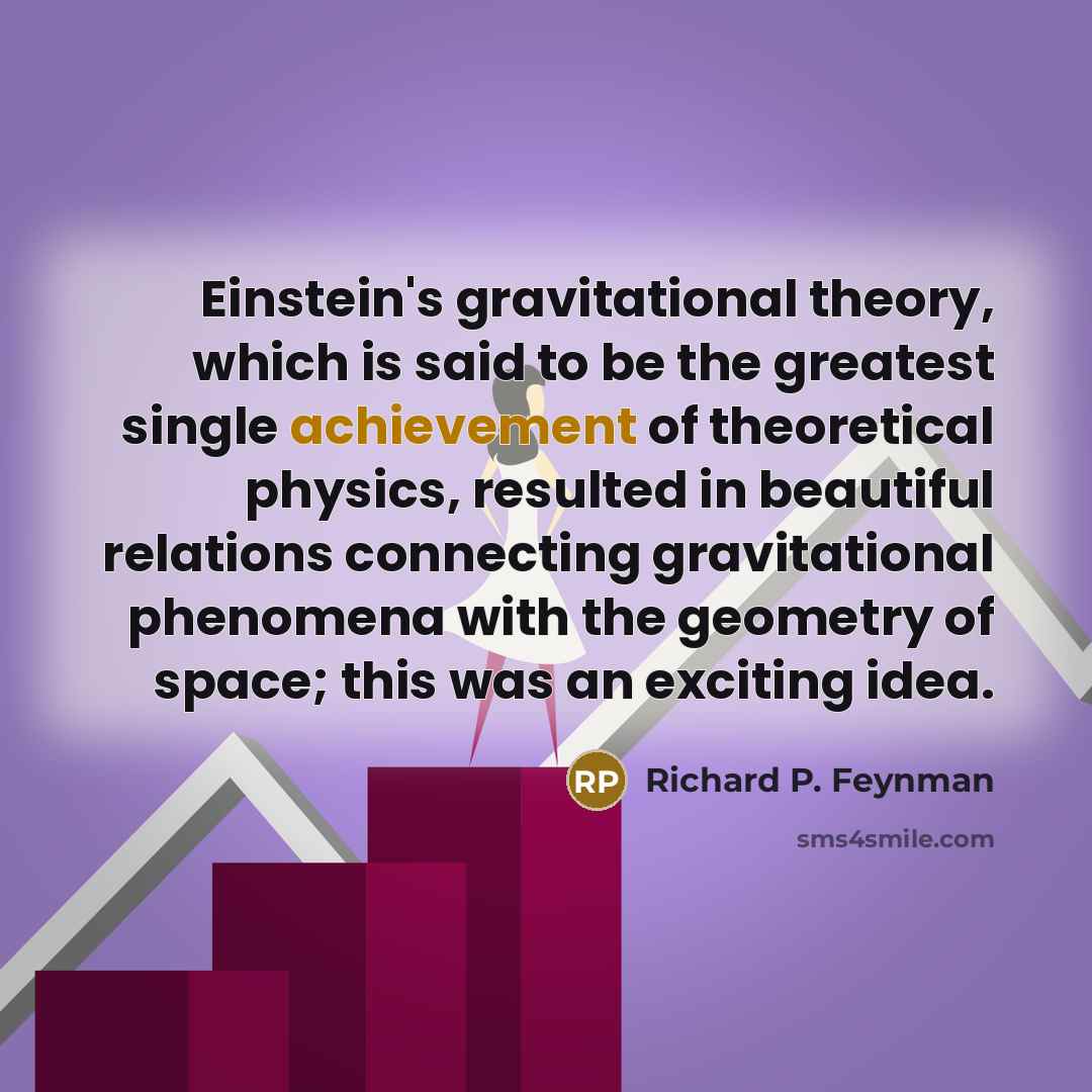 “Einstein's gravitational theory, which is said to be the greatest…” quote by Richard P. Feynman