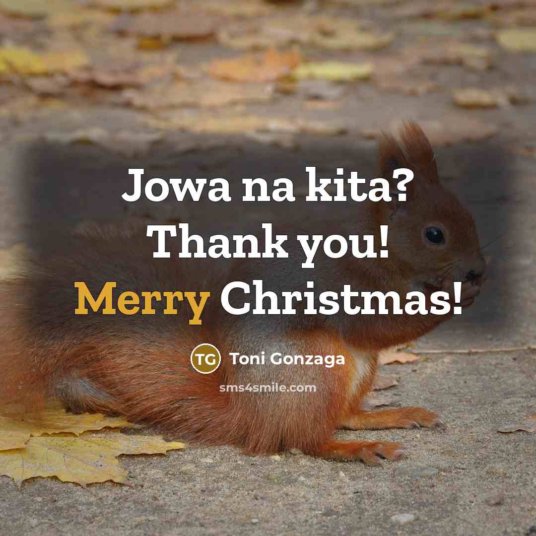 “Jowa na kita? Thank you! Merry Christmas!…” quote by Toni Gonzaga