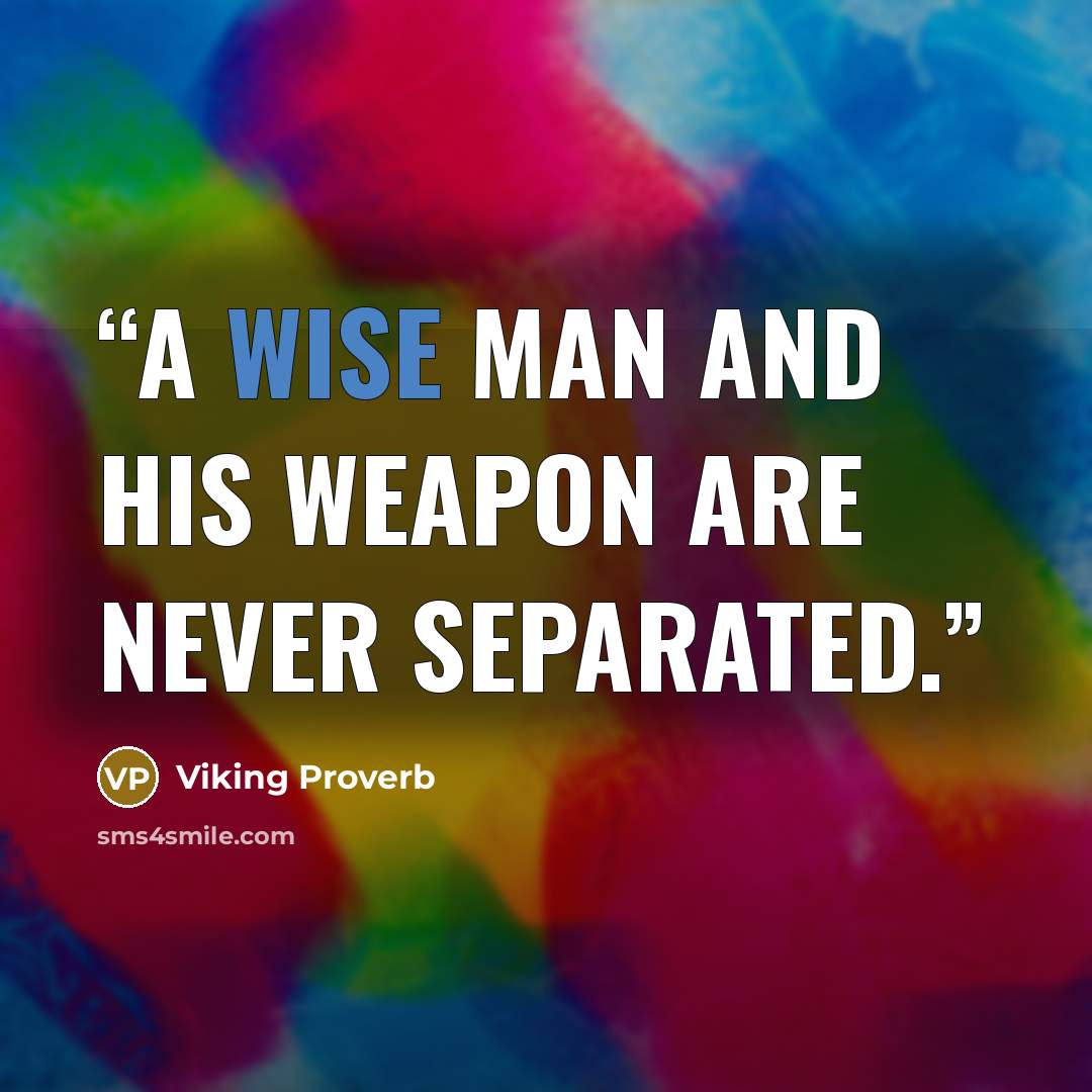 “A wise man and his weapon are never separated.” quote by Viking Proverb