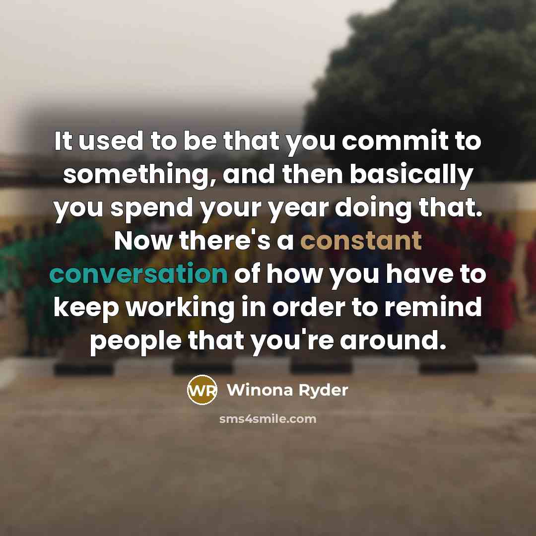 “It used to be that you commit to something, and…” quote by Winona Ryder
