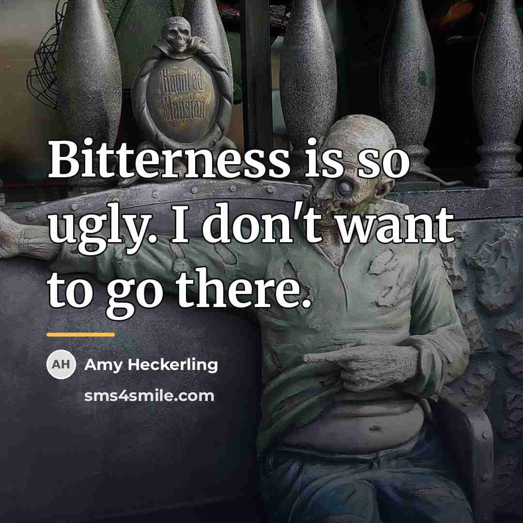 “Bitterness is so ugly. I don't want to go there.…” quote by Amy Heckerling