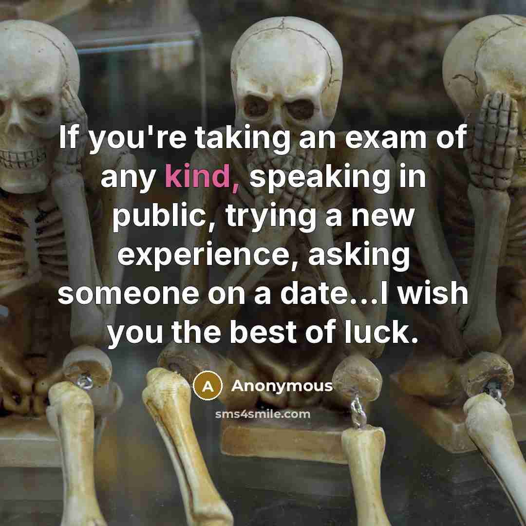 “If you're taking an exam of any kind, speaking in…” quote by Anonymous