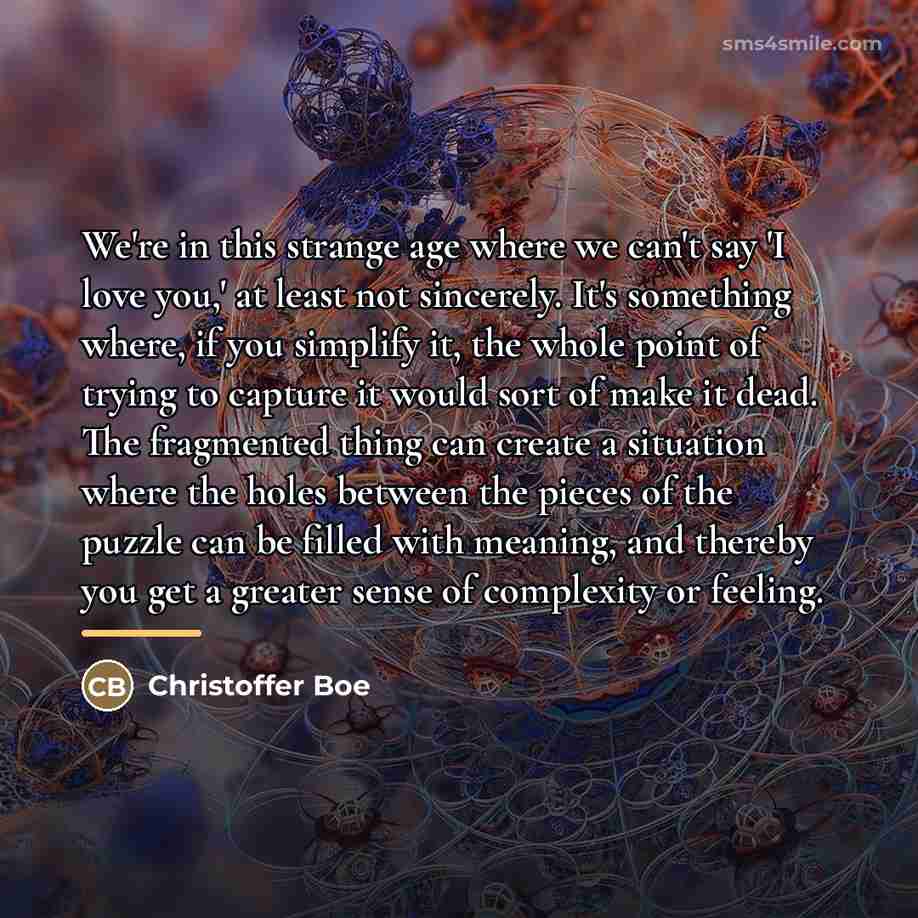 “We're in this strange age where we can't say 'I…” quote by Christoffer Boe