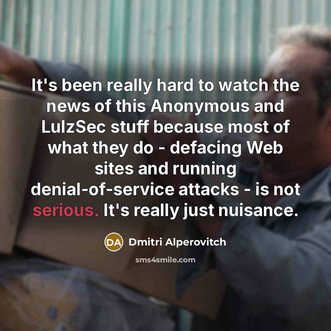 “It's been really hard to watch the news of this…” quote by Dmitri Alperovitch