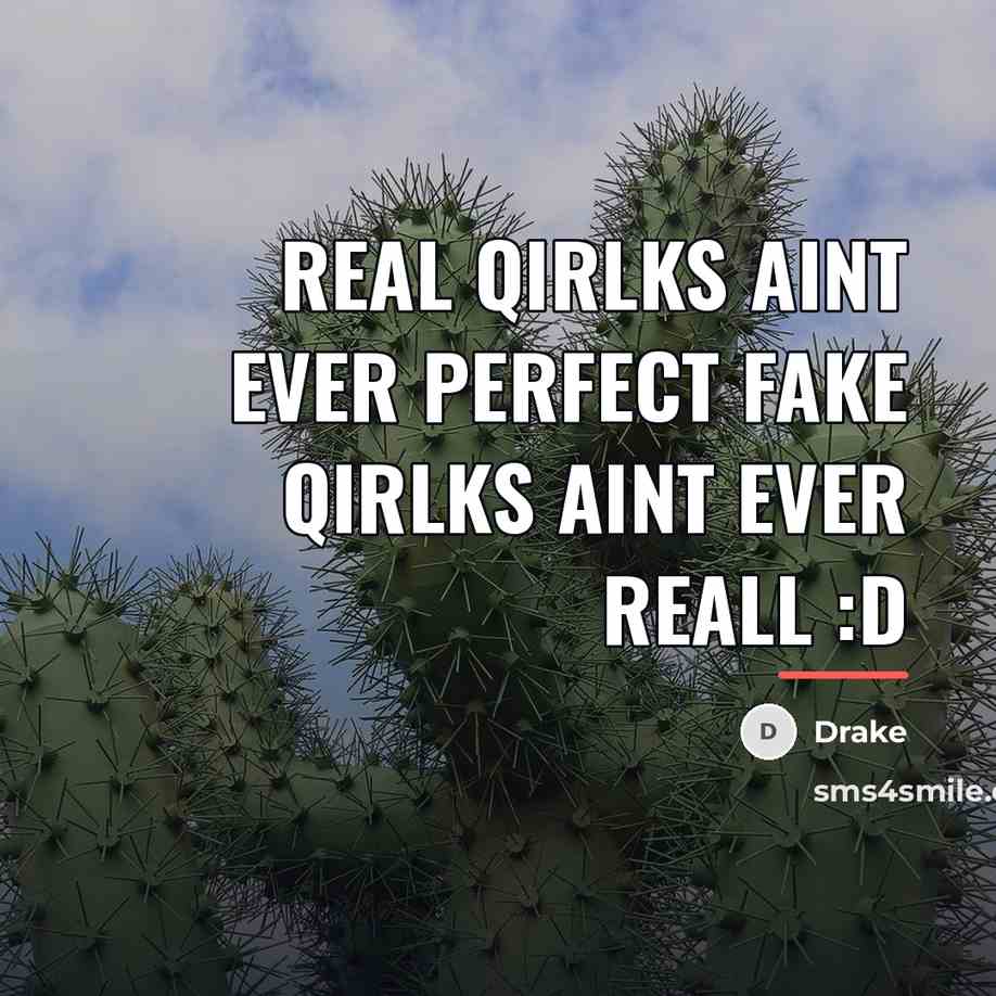 “Real qirlks aint ever perfect fake qirlks aint ever reall…” quote by Drake