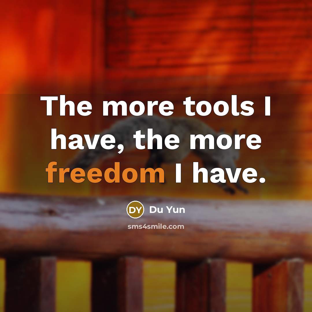 “The more tools I have, the more freedom I have.…” quote by Du Yun