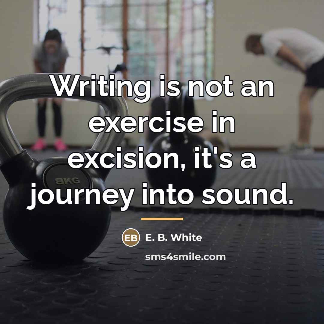 “Writing is not an exercise in excision, it's a journey…” quote by E. B. White