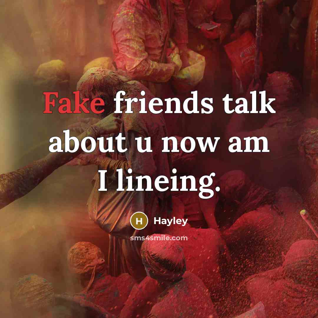“Fake friends talk about u now am I lineing.…” quote by Hayley