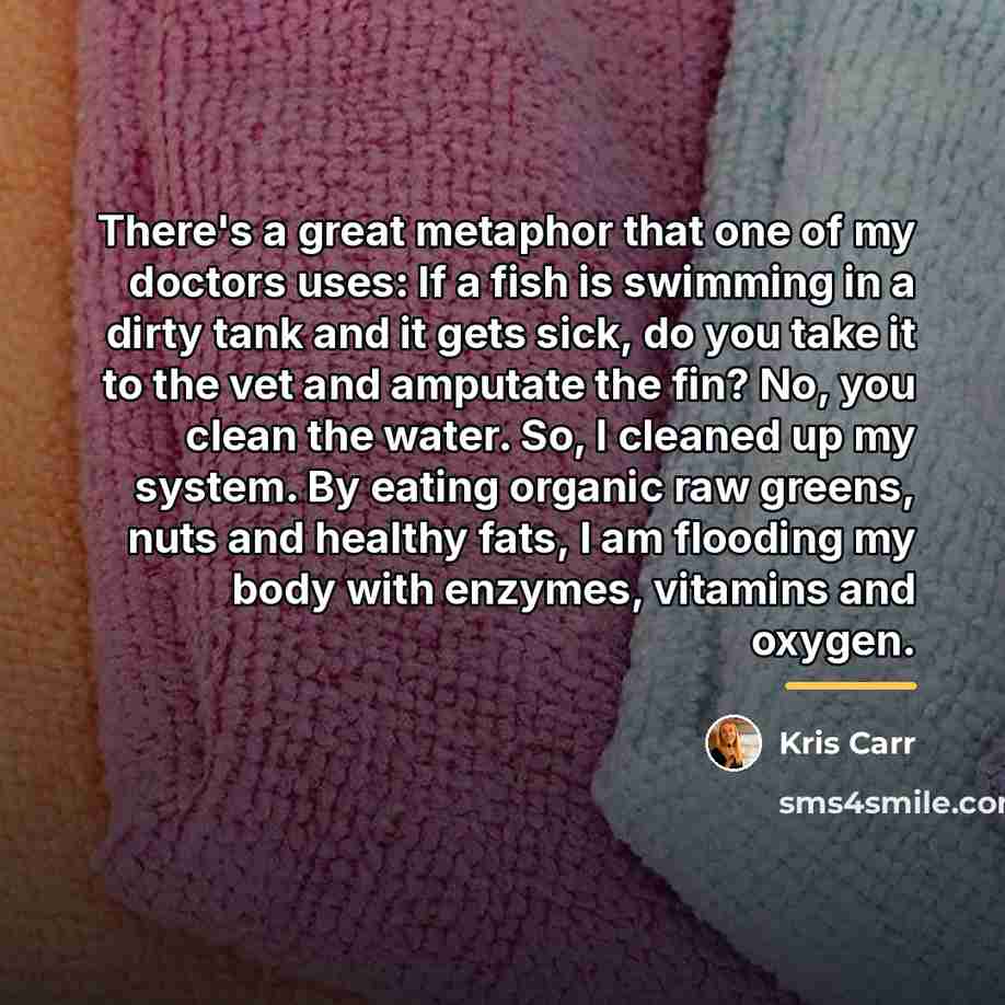 “There's a great metaphor that one of my doctors uses:…” quote by Kris Carr
