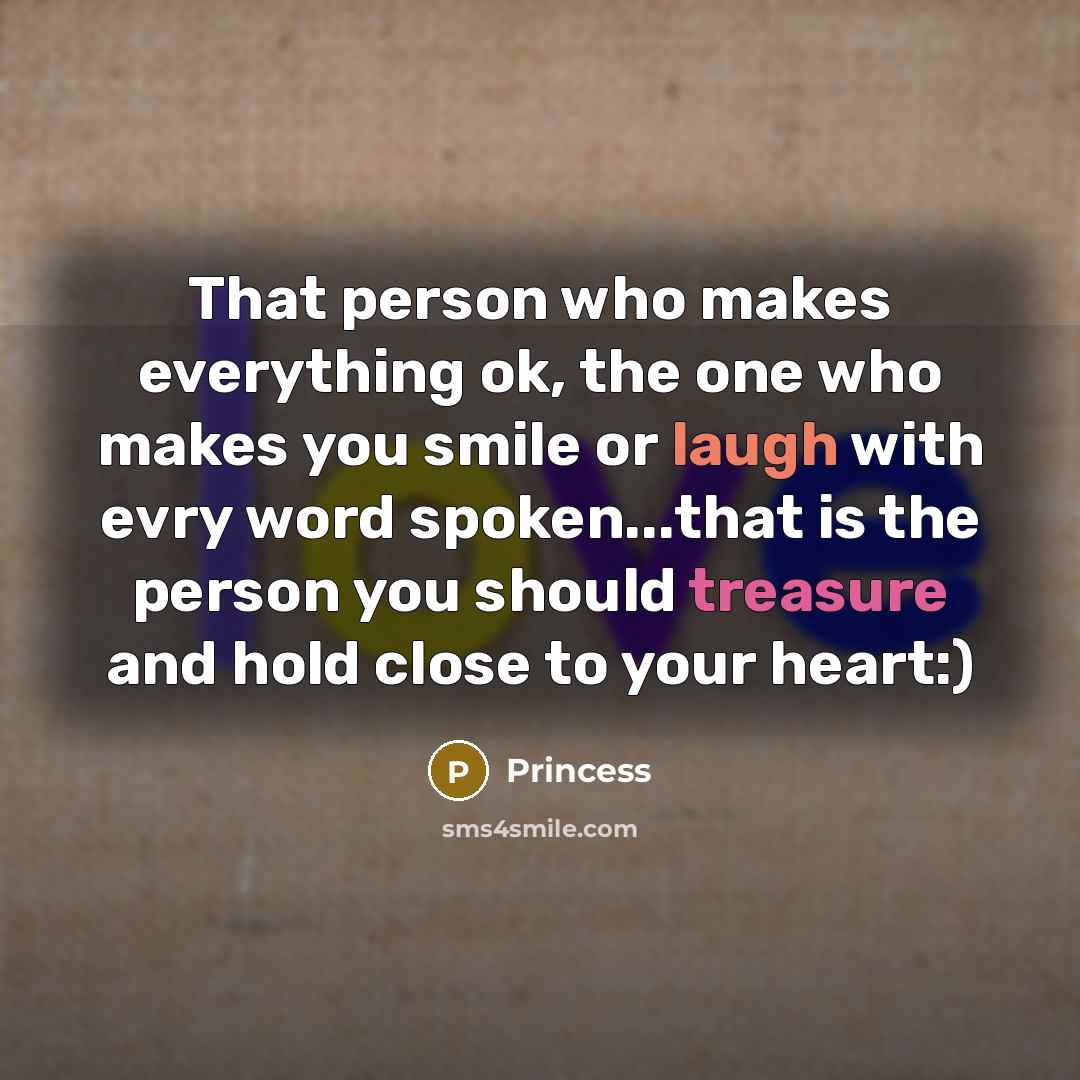 “That person who makes everything ok, the one who makes…” quote by Princess