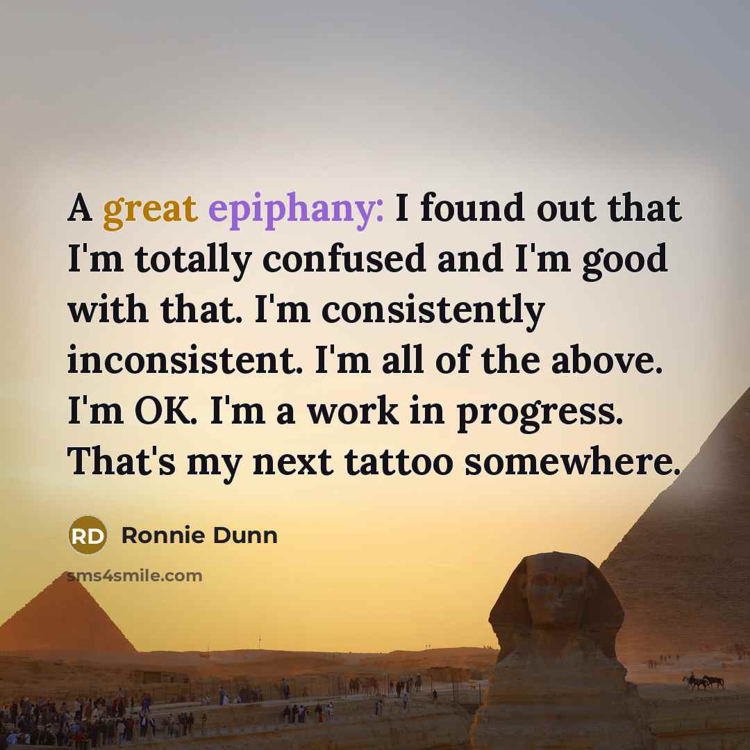 “A great epiphany: I found out that I'm totally confused…” quote by Ronnie Dunn
