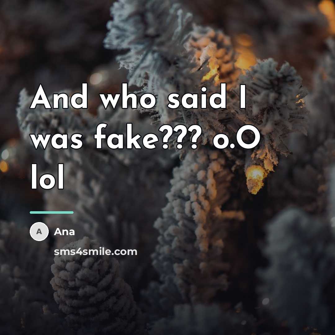 “And who said I was fake??? o.O lol…” quote by Ana