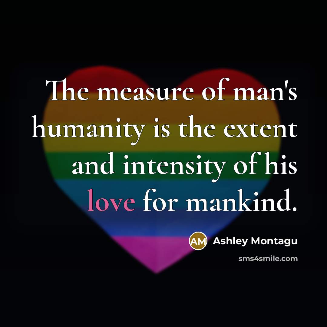 “The measure of man's humanity is the extent and intensity…” quote by Ashley Montagu