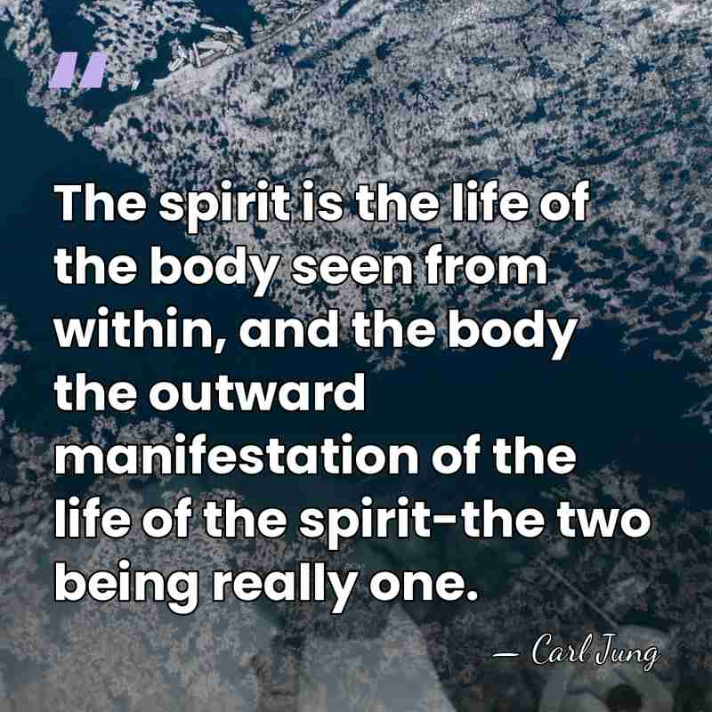The spirit is the life of the body seen from within, and&hellip; - Carl Jung