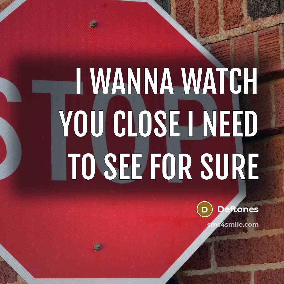 “I wanna watch you close I need to see for…” quote by Deftones