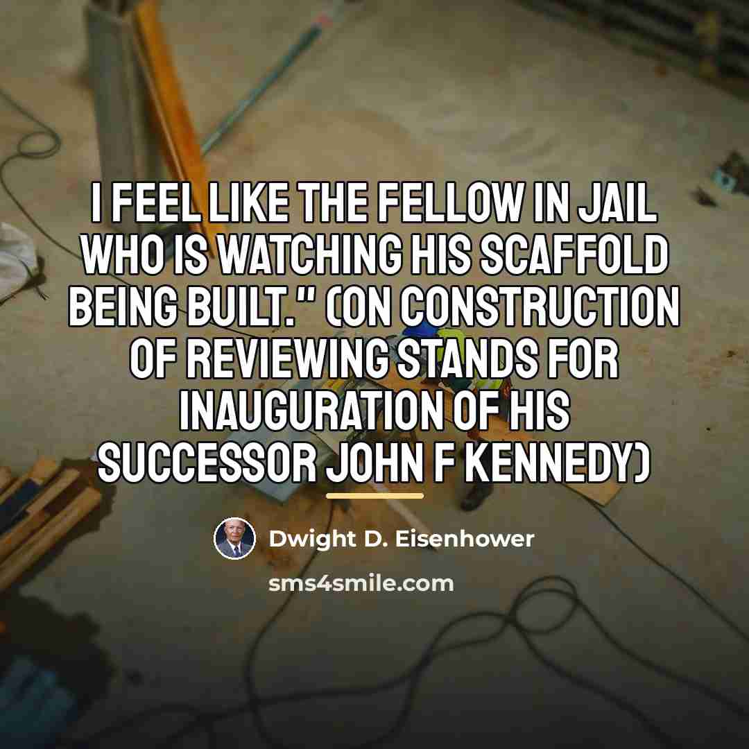 “I feel like the fellow in jail who is watching…” quote by Dwight D. Eisenhower