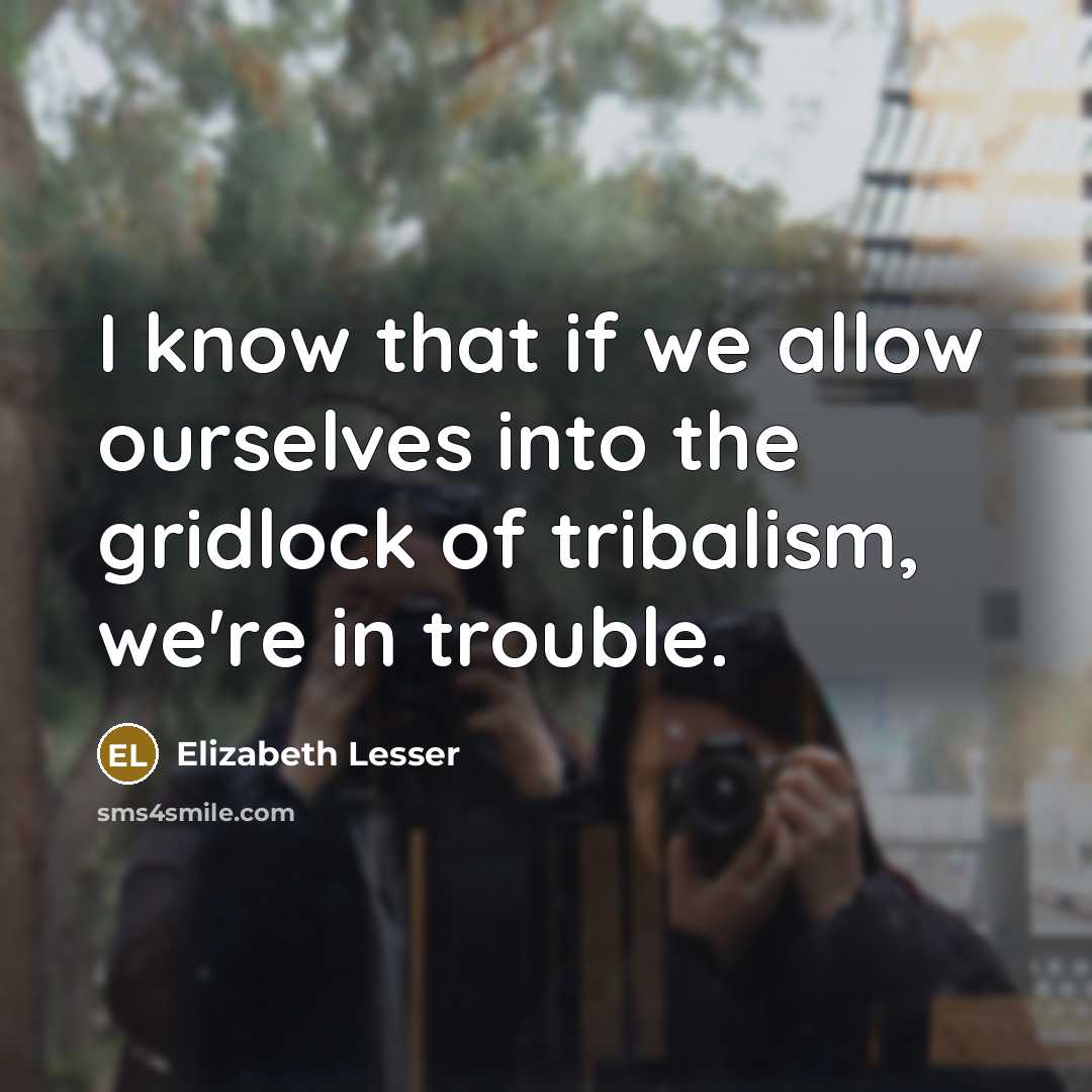 “I know that if we allow ourselves into the gridlock…” quote by Elizabeth Lesser