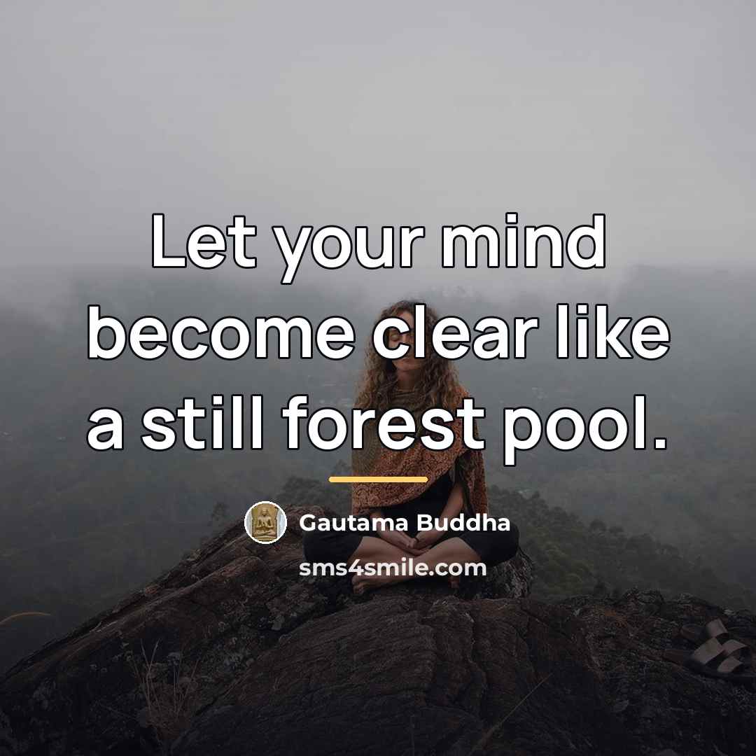 “Let your mind become clear like a still forest pool.…” quote by Gautama Buddha