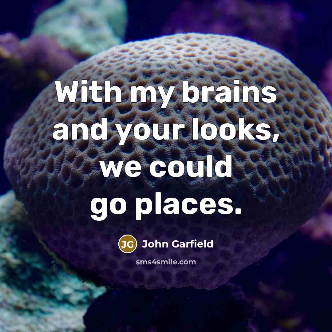 “With my brains and your looks, we could go places.…” quote by John Garfield