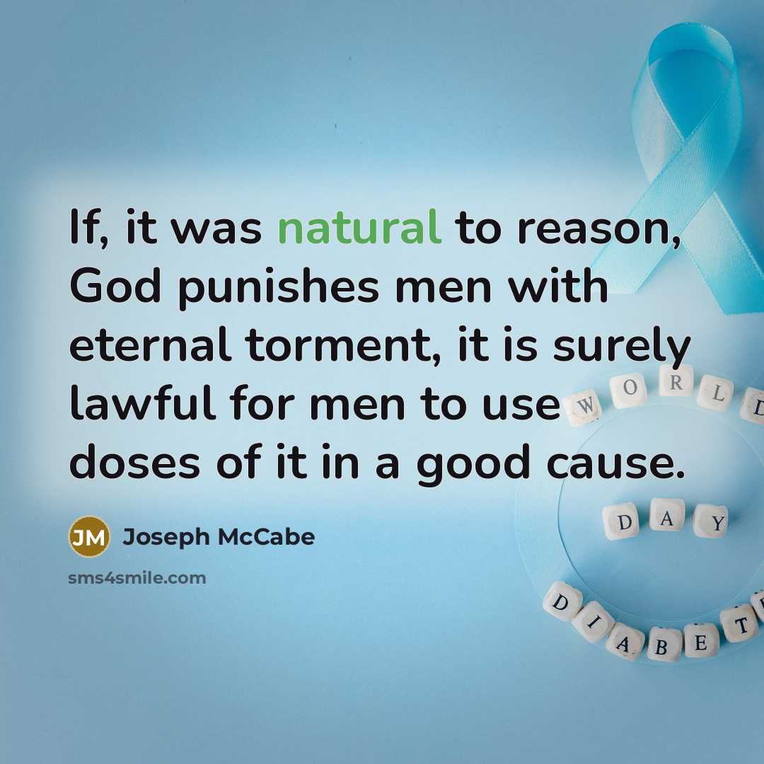 “If, it was natural to reason, God punishes men with…” quote by Joseph McCabe