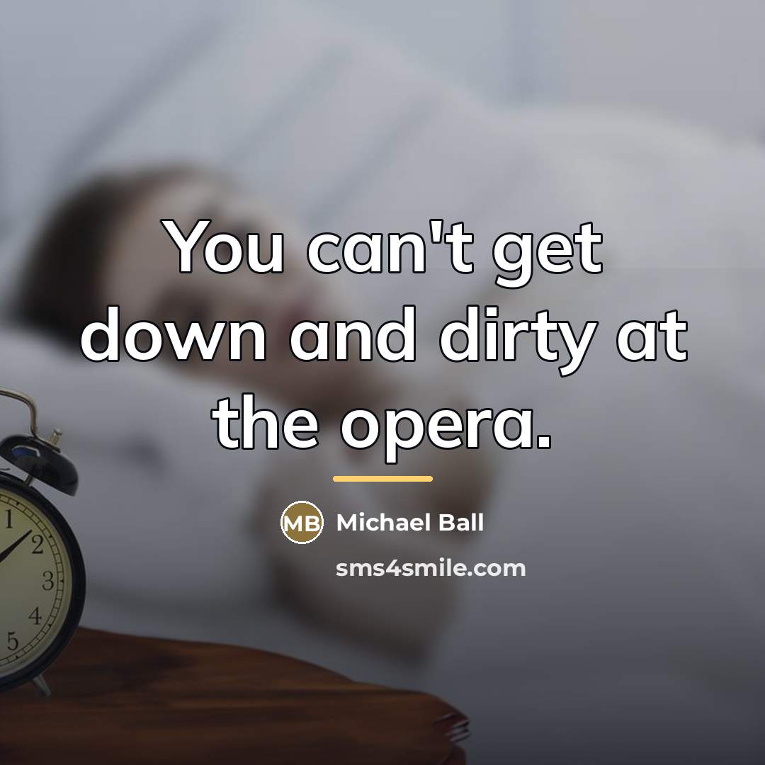 “You can't get down and dirty at the opera.…” quote by Michael Ball