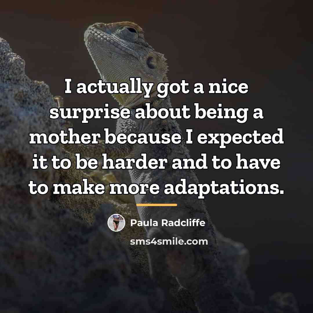 “I actually got a nice surprise about being a mother…” quote by Paula Radcliffe